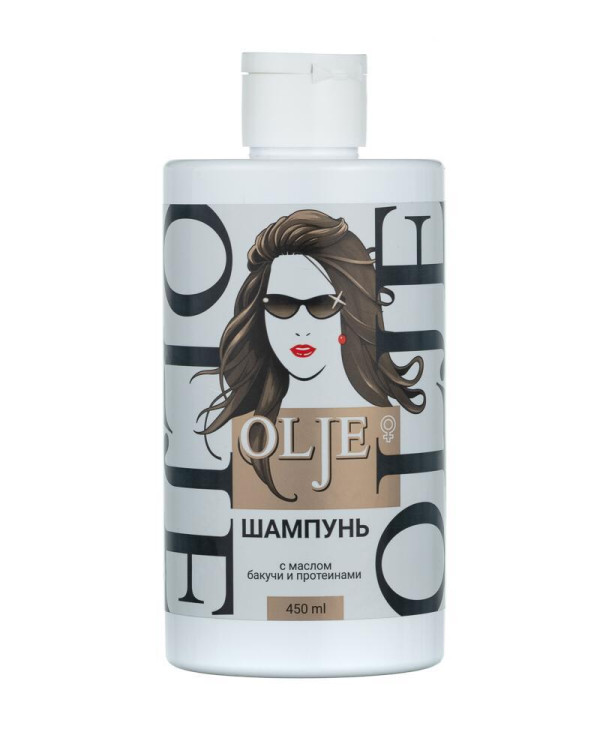 OLJE. Шампунь женский с маслом бакучи и протеинами, 450 мл в Курске